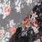 Black-Red-Multi Floral Printed Stretch Mesh Knit Fabric By the Yard
